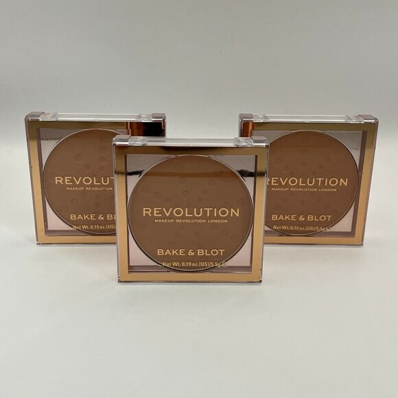 Makeup Revolution Bake & Blot Baking And Setting Powder Peach Pack Of 3 - Picture 1 of 4